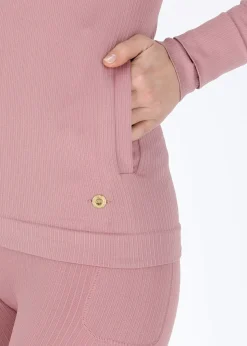 Sale Swedemount Ribbed Seamless Fullzip Hood W Dusty Rose