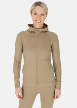 Online Swedemount Ribbed Seamless Fullzip Hood W Coffee