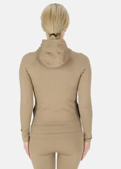 Online Swedemount Ribbed Seamless Fullzip Hood W Coffee