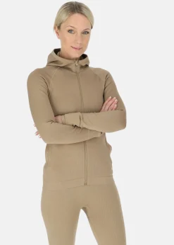 Online Swedemount Ribbed Seamless Fullzip Hood W Coffee