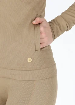 Online Swedemount Ribbed Seamless Fullzip Hood W Coffee