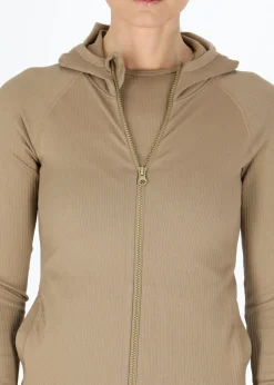 Online Swedemount Ribbed Seamless Fullzip Hood W Coffee