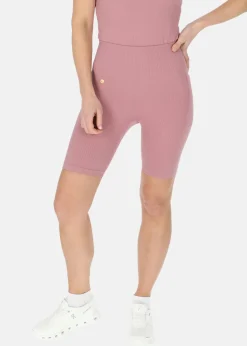 Swedemount Ribbed Seamless Short Tights W Dusty Rose