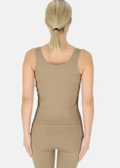 Sale Swedemount Ribbed Seamless Tank Top W Coffee