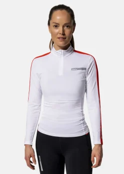 Online Swix Roadline NTS Half Zip Baselaye Bright White/Fiery Red
