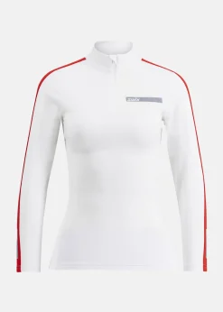 Online Swix Roadline NTS Half Zip Baselaye Bright White/Fiery Red