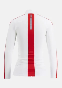 Online Swix Roadline NTS Half Zip Baselaye Bright White/Fiery Red