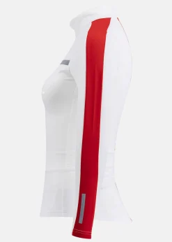 Online Swix Roadline NTS Half Zip Baselaye Bright White/Fiery Red
