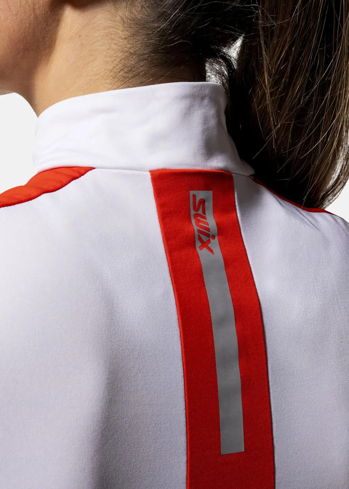 Online Swix Roadline NTS Half Zip Baselaye Bright White/Fiery Red