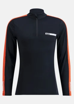 Online Swix Roadline NTS Half Zip Baselaye Black/Fiery Red
