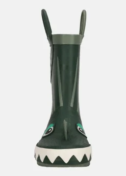 Hot Zigzag Rook Kids Rubber Boot Hunter Green
