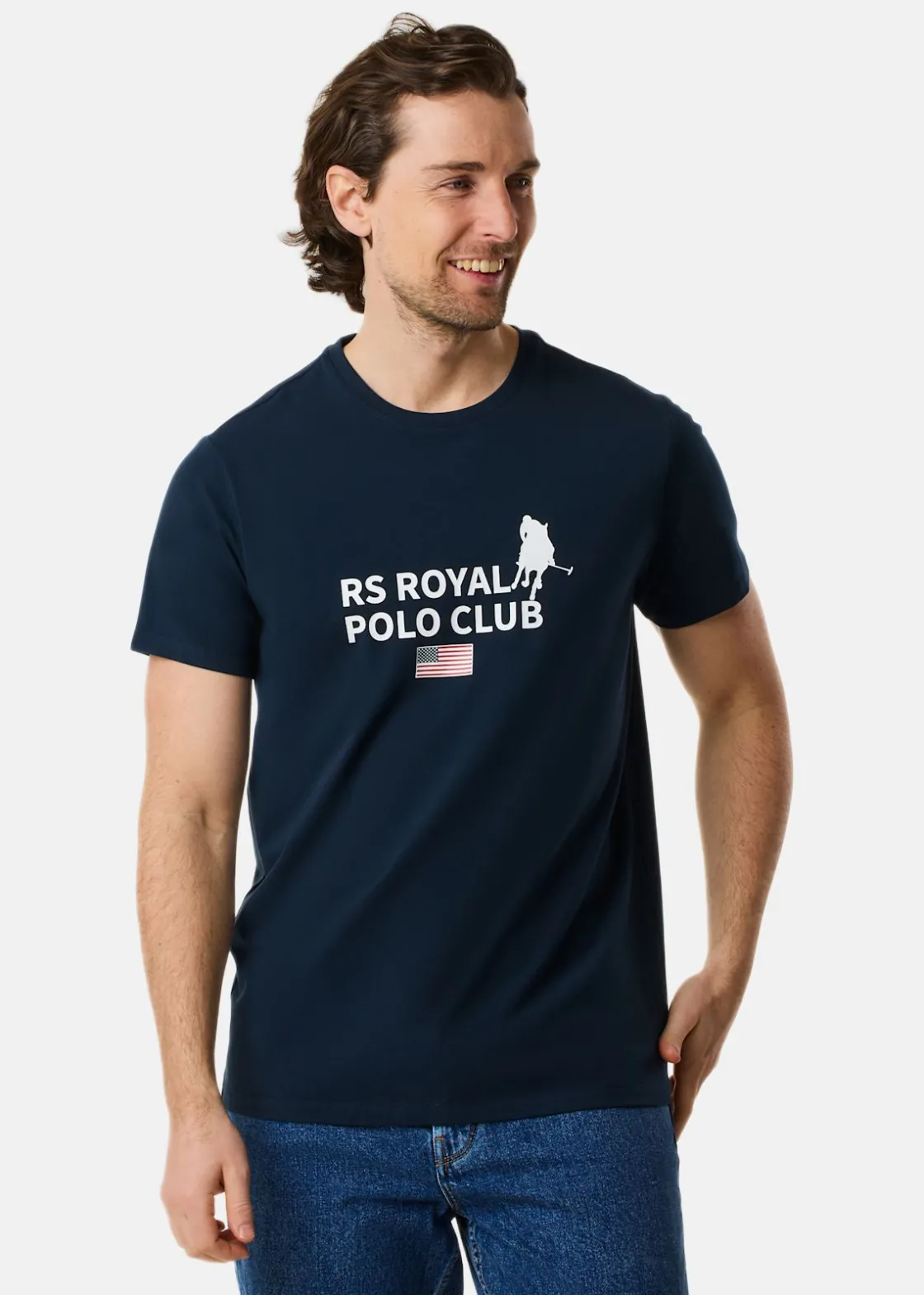 Hot RS Polo Logo Tee Dk. Navy