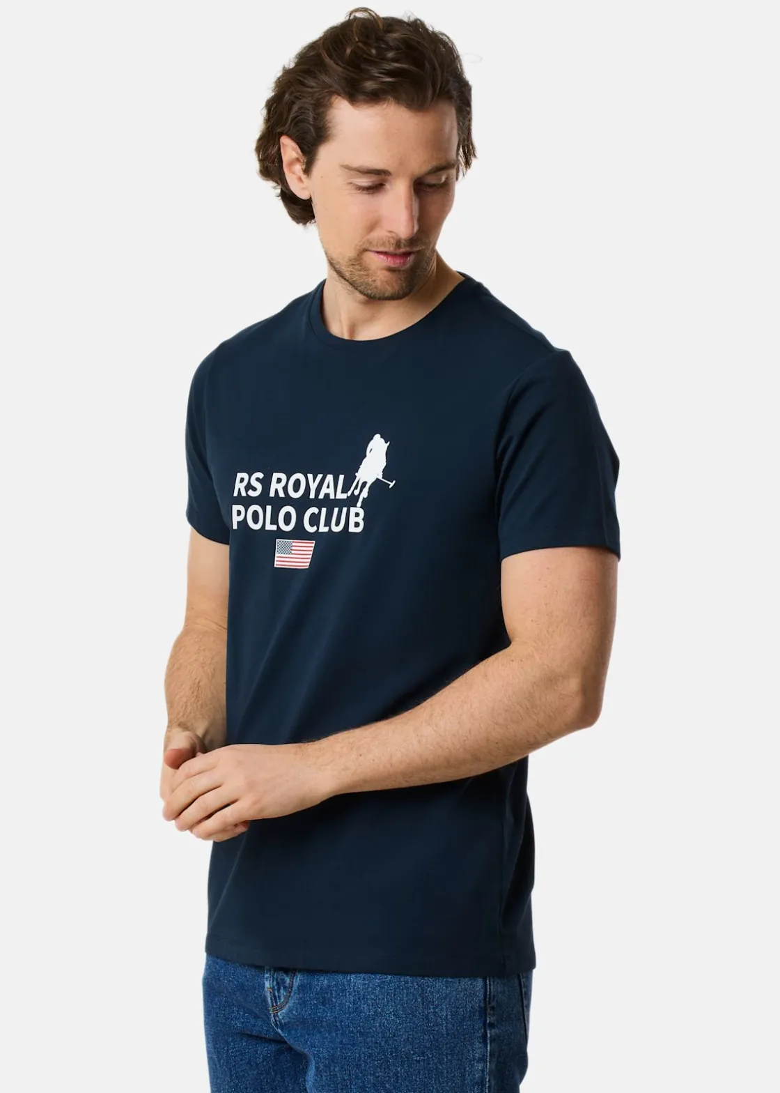 Hot RS Polo Logo Tee Dk. Navy