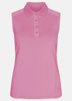 Röhnisch Rumie Sleeveless Poloshirt Pink Carnation