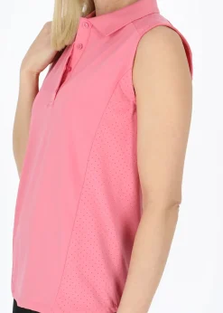 Röhnisch Rumie Sleeveless Poloshirt Pink Carnation