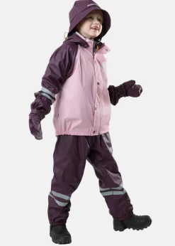 Online Swedemount Rusk Fleece Rain Set JR Lt Pink/Plum