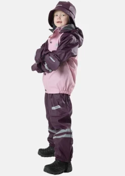 Online Swedemount Rusk Fleece Rain Set JR Lt Pink/Plum