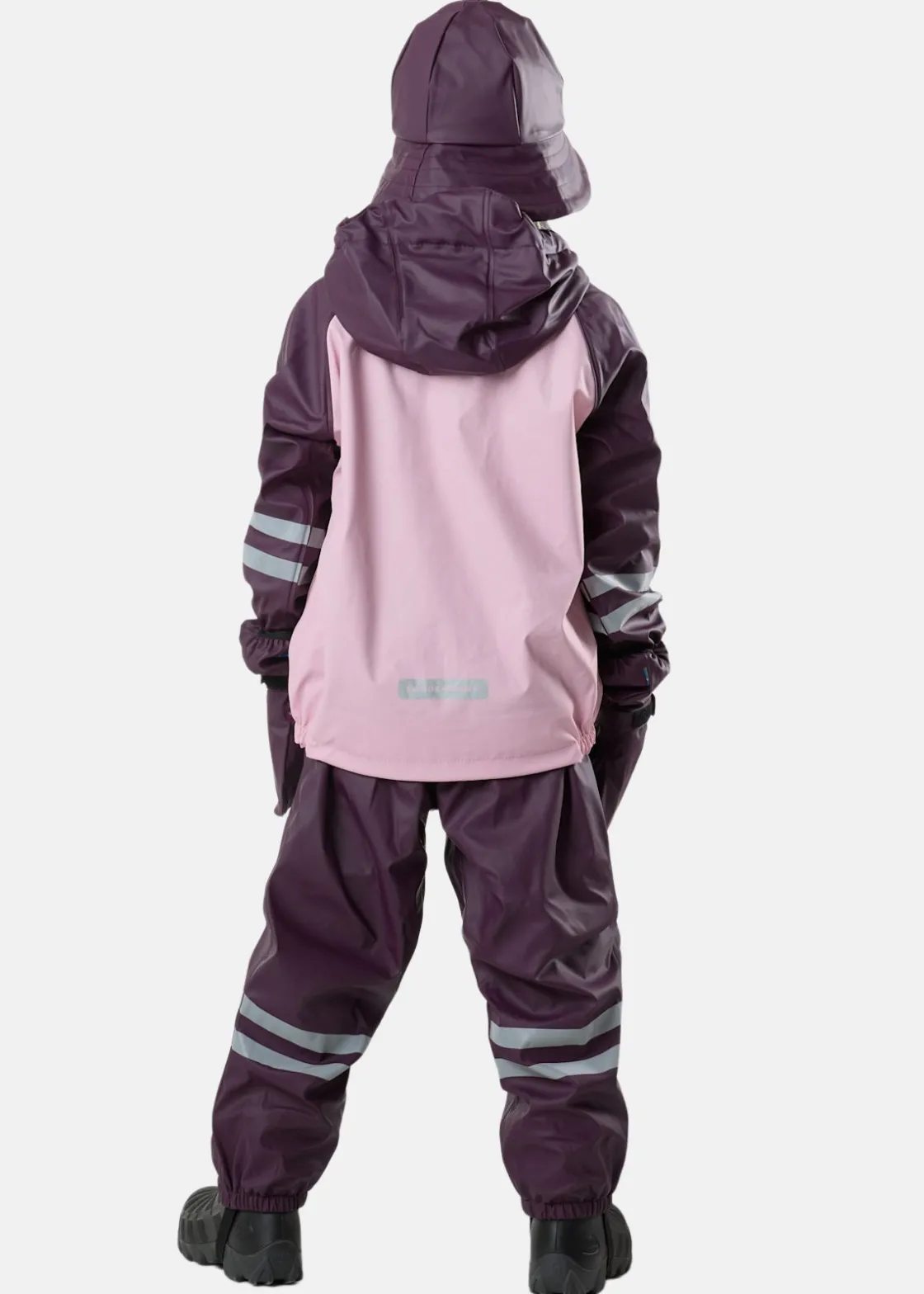 Online Swedemount Rusk Fleece Rain Set JR Lt Pink/Plum