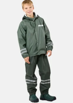 New Swedemount Rusk Rain Set JR Olive/Dk Olive