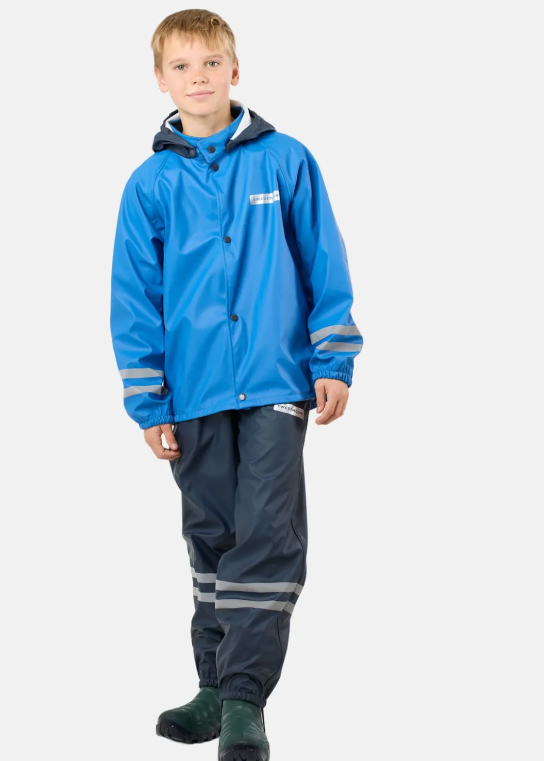 Outlet Swedemount Rusk Rain Set JR Blue/Dk Navy