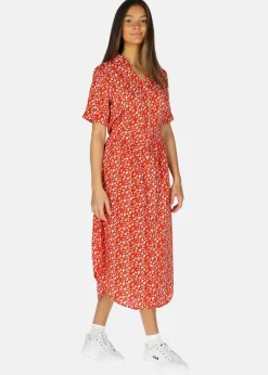 Seaside Sankt Claud Long Dress W Red Flower