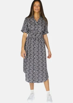 Seaside Sankt Claud Long Dress W Navy Flower