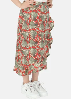 Hot Seaside Sankt Claud Long Skirt JR Paisley Raspberry