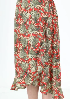 Hot Seaside Sankt Claud Long Skirt JR Paisley Raspberry