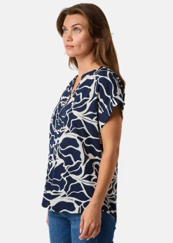 Discount Seaside Sankt Claud Tunic Top W Navy Flower