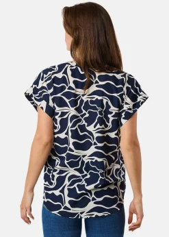 Discount Seaside Sankt Claud Tunic Top W Navy Flower