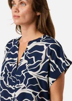 Discount Seaside Sankt Claud Tunic Top W Navy Flower