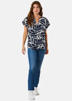 Discount Seaside Sankt Claud Tunic Top W Navy Flower