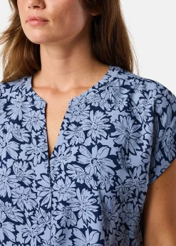 Clearance Seaside Sankt Claud Tunic Top W Daisey Flower Blue