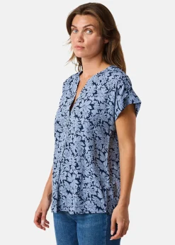 Clearance Seaside Sankt Claud Tunic Top W Daisey Flower Blue