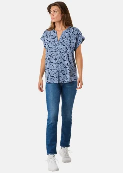 Clearance Seaside Sankt Claud Tunic Top W Daisey Flower Blue