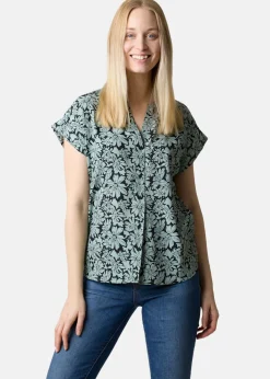 Outlet Seaside Sankt Claud Tunic Top W Daisey Flower Green