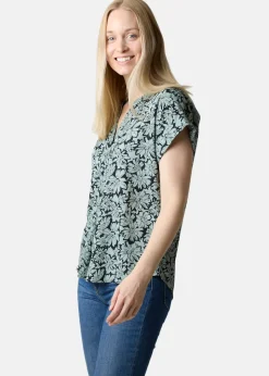 Outlet Seaside Sankt Claud Tunic Top W Daisey Flower Green