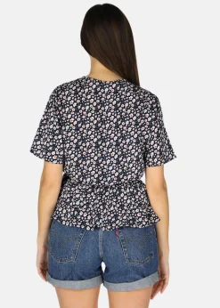 Seaside Sankt Claud Wrap Top W Navy Flower