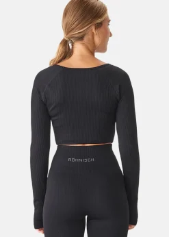 Sale Röhnisch Seamless Crop Long Sleeve Black