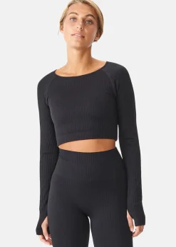 Sale Röhnisch Seamless Crop Long Sleeve Black