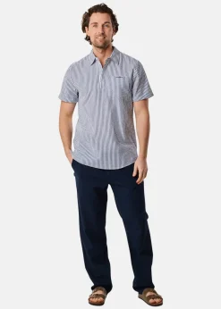 Best Seaside Seersucker Pique Shirt Navy