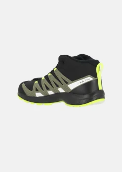 Discount Salomon SHOES XA PRO V8 MID CSWP J Bla Black/Deep Lichen Green/Safety Yell