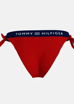 New Tommy Hilfiger SIDE TIE CHEEKY BIKI, XLG Primary Red