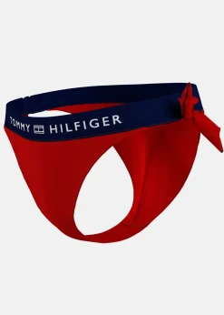 New Tommy Hilfiger SIDE TIE CHEEKY BIKI, XLG Primary Red