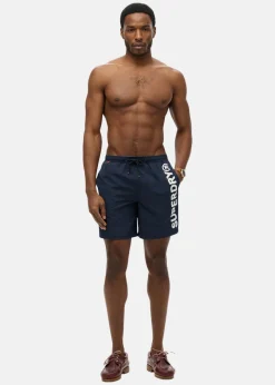 Clearance Superdry SPORT GRAPHIC 17 SWIM SHORT Nautical Navy