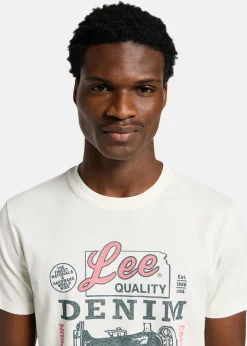 Discount Lee SS_WORKING_WEST_TEE ECRU OFF WHITE