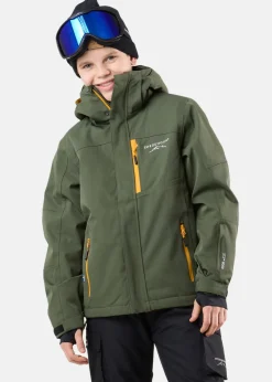 Sale Swedemount St. Anton Jacket JR Dk Olive/Mustard Yellow