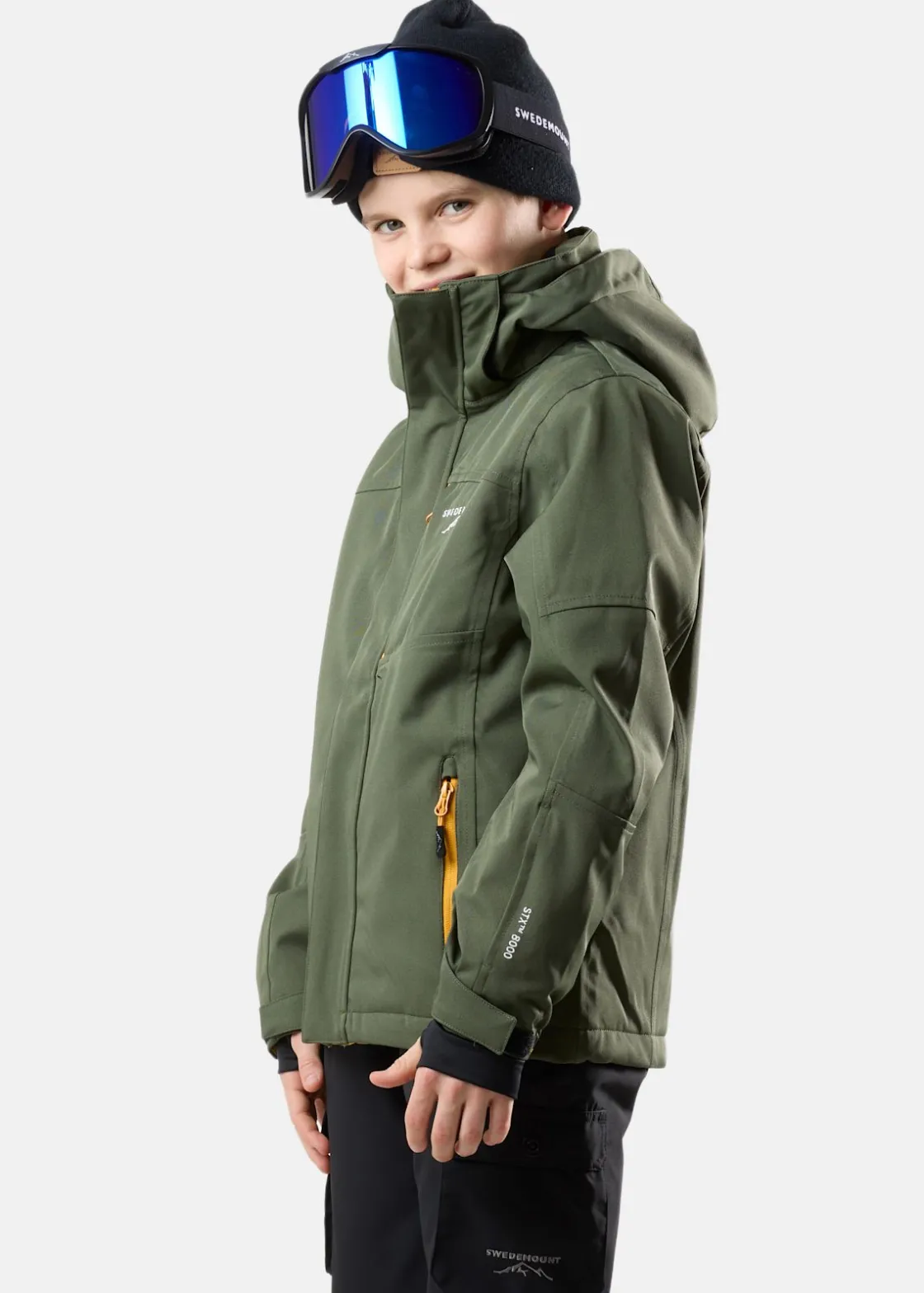 Sale Swedemount St. Anton Jacket JR Dk Olive/Mustard Yellow