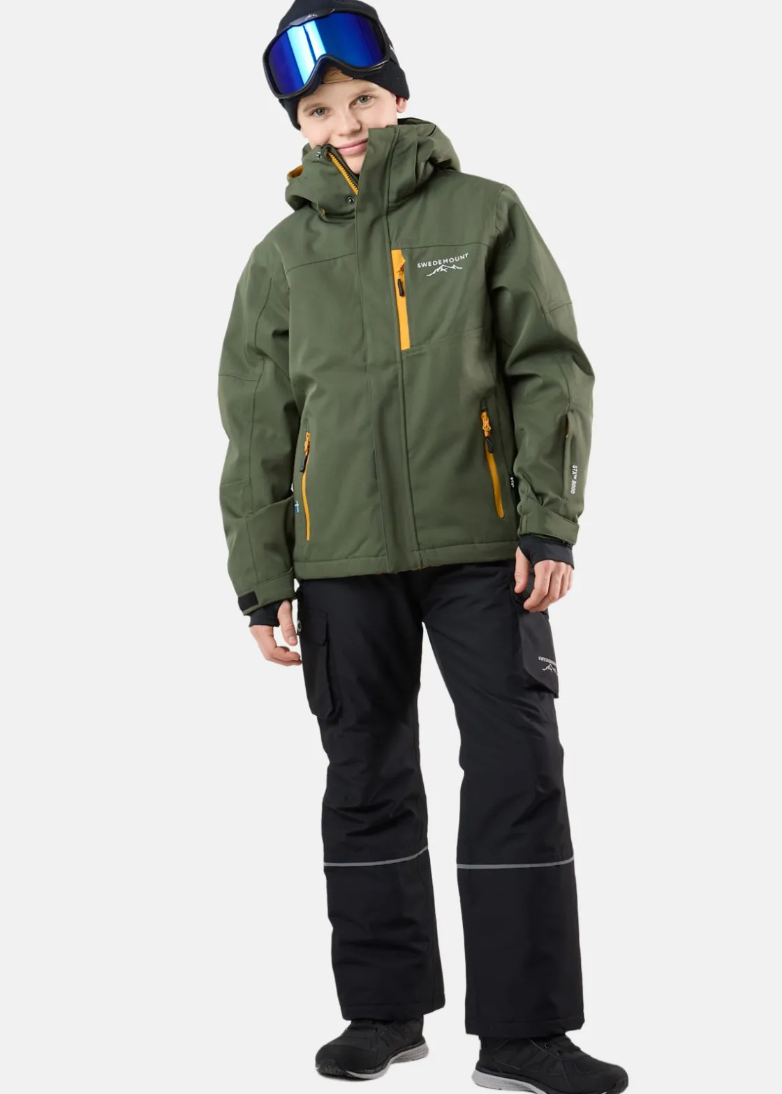 Sale Swedemount St. Anton Jacket JR Dk Olive/Mustard Yellow