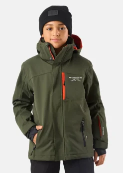 Outlet Swedemount St. Anton Jacket JR Dk. Olive Green/Burned Orange